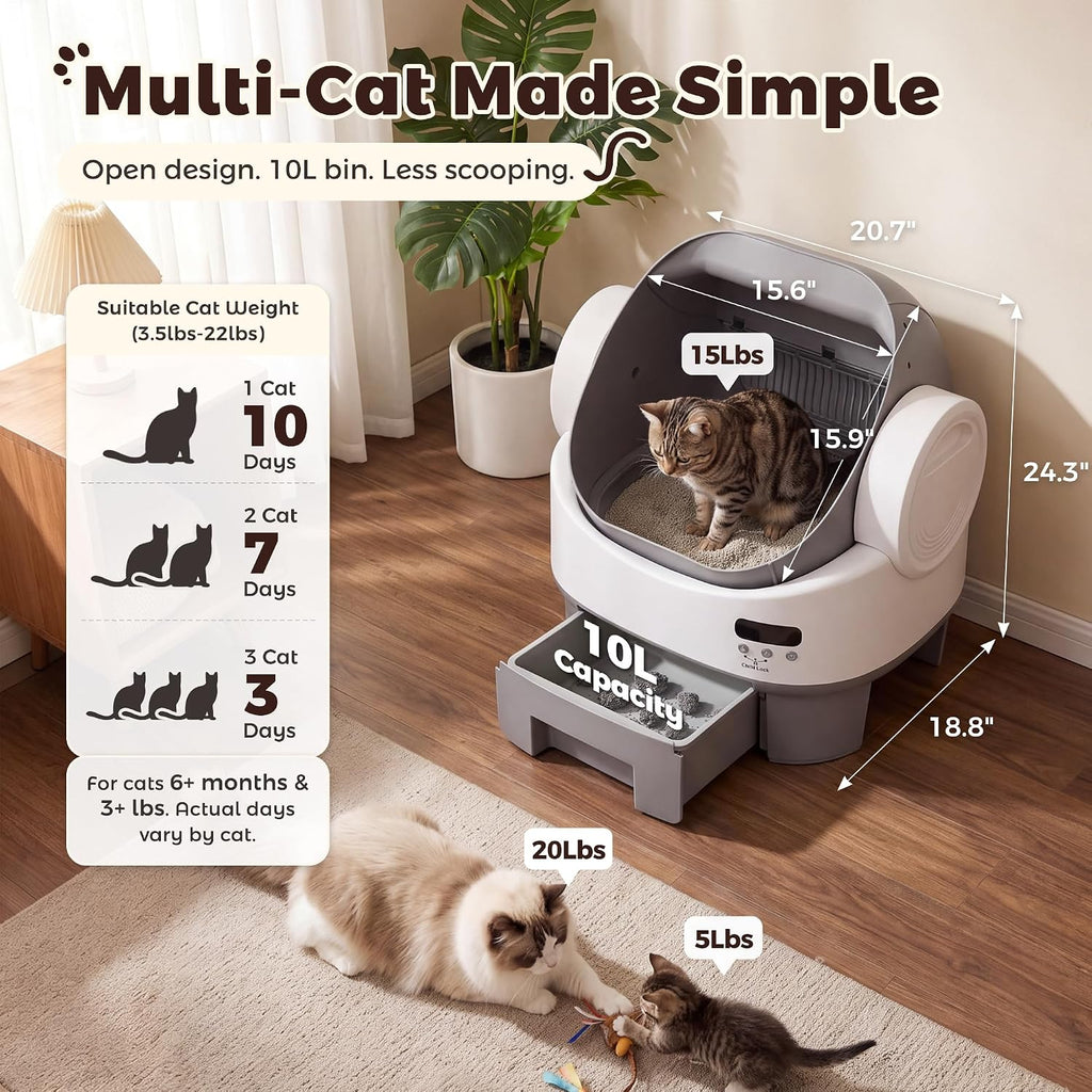 WARCAT Caja de arena para gatos autolimpiante automática Cerradura infantil
