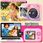 Cámara de impresión instantánea para niños con 5 rollos de papel de impresión, cámara HD 1080P, cámara portátil recargable para selfies, regalos de cumpleaños de Navidad, juguetes para niños y niñas