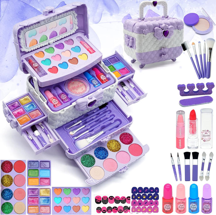 Kit de maquillaje para niños, juguetes para niñas, maquillaje lavab...