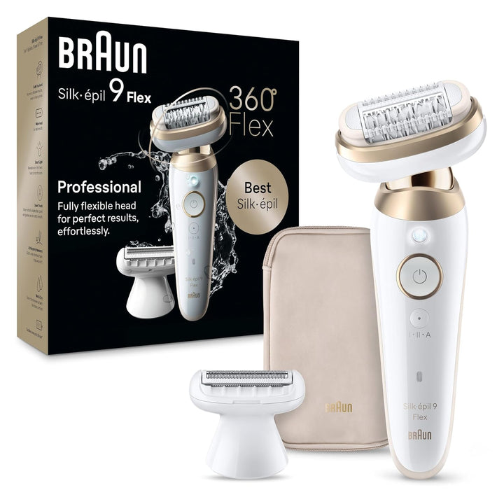 Braun Silk-épil 9 Flex Depiladora 360 Flex y cabezal pivotante, húm...