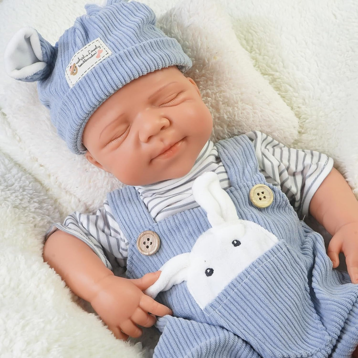 Muñeco niño de 20 pulgadas, muñeco bebé de silicona completa, muñecos reborn de bebé cuerpo entero de silicona, posición de descanso recién nacido, no vinilo, con caja de regalo