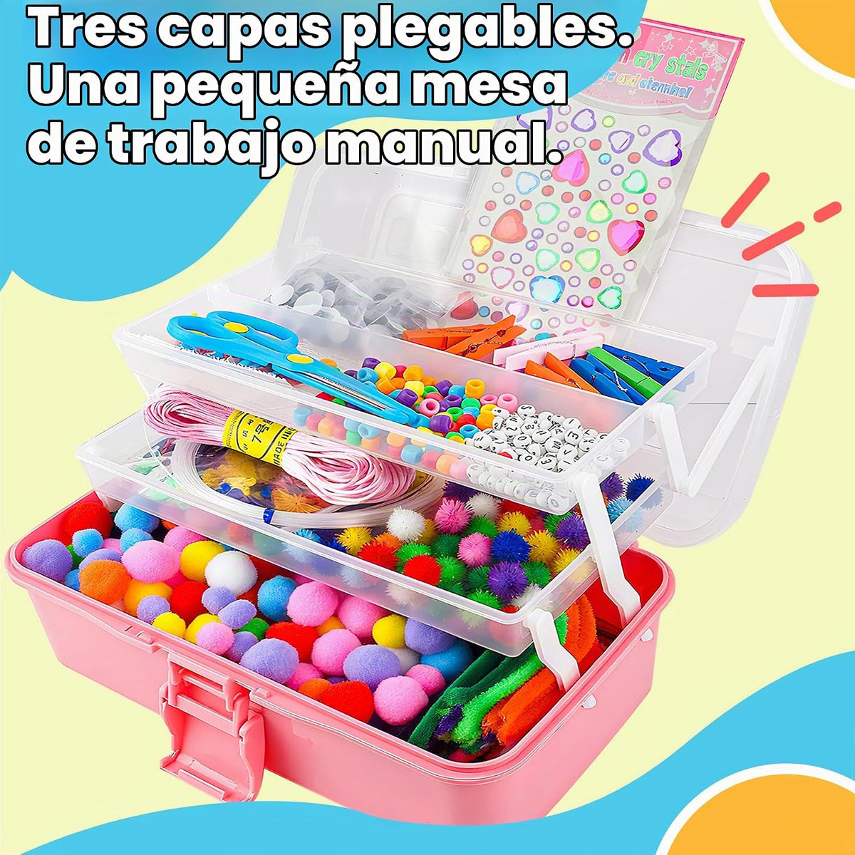 SMILESSKIDDO Suministros de manualidades para niños, más de 1400 piezas de