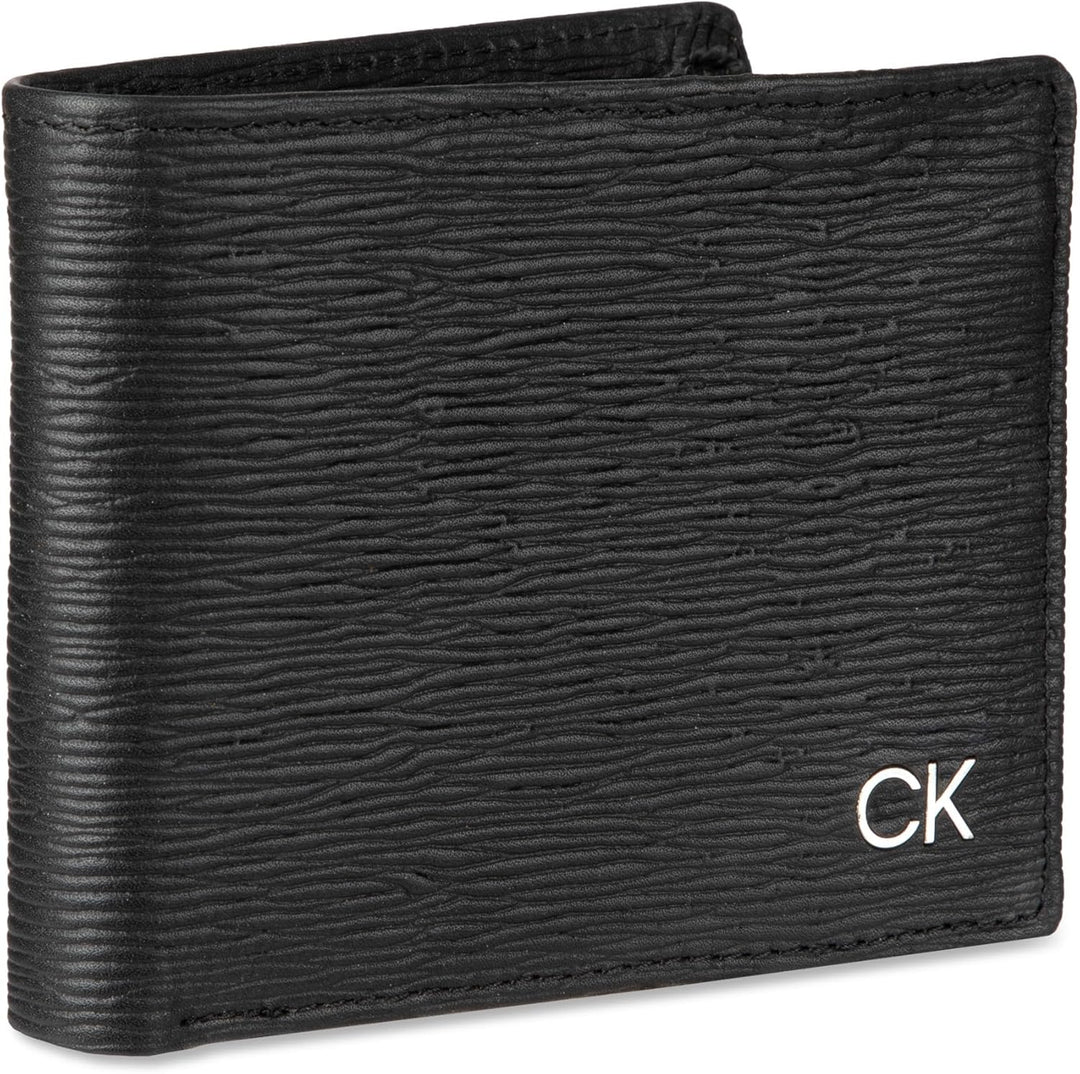 Calvin Klein Billetera plegable minimalista de piel RFID para hombr...
