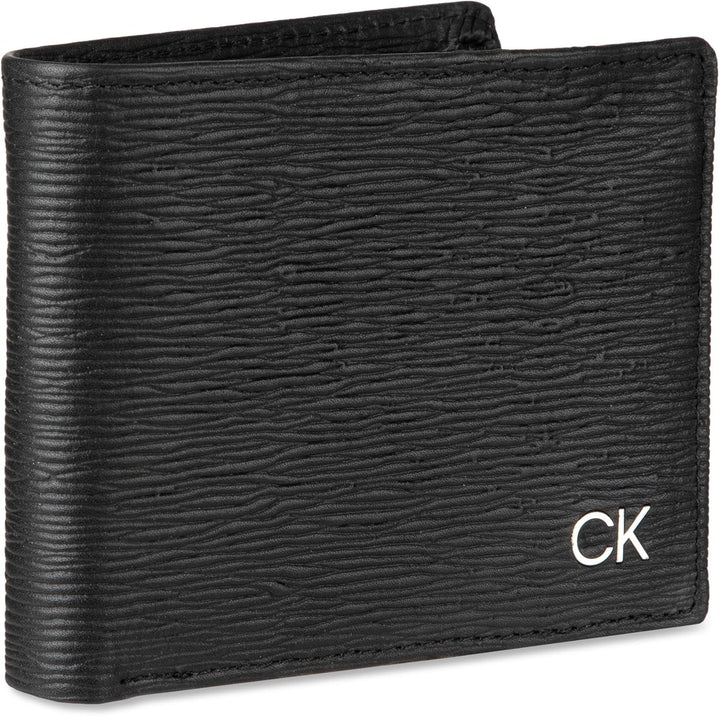 Calvin Klein Billetera plegable minimalista de piel RFID para hombr...