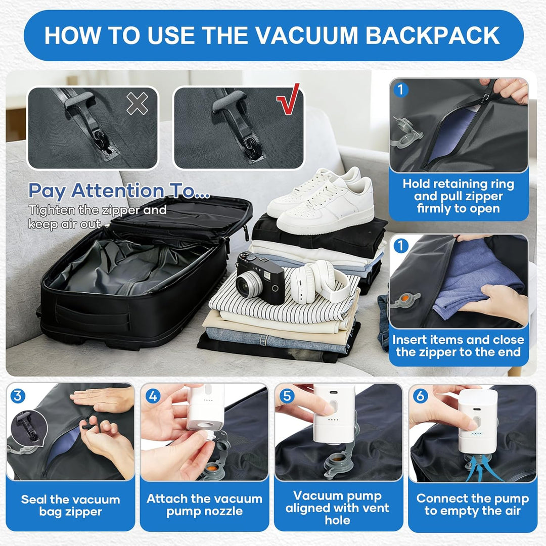 coowoz Mochila de viaje al vacío con bomba para mujeres y hombres,...