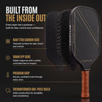 Paleta de pickleball, fibra de carbono T700, núcleo EPP de 0.630