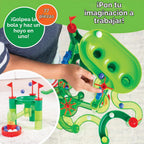 MindWare Marble Run Mini Golf – Juguetes de construcción para niños de 4 a 8 años – Giro único en la carrera clásica de canicas para niños de 4 a 8 años – Laberinto de mármol incluye 75 piezas de pista, 20 canicas y nuevos componentes emocionantes