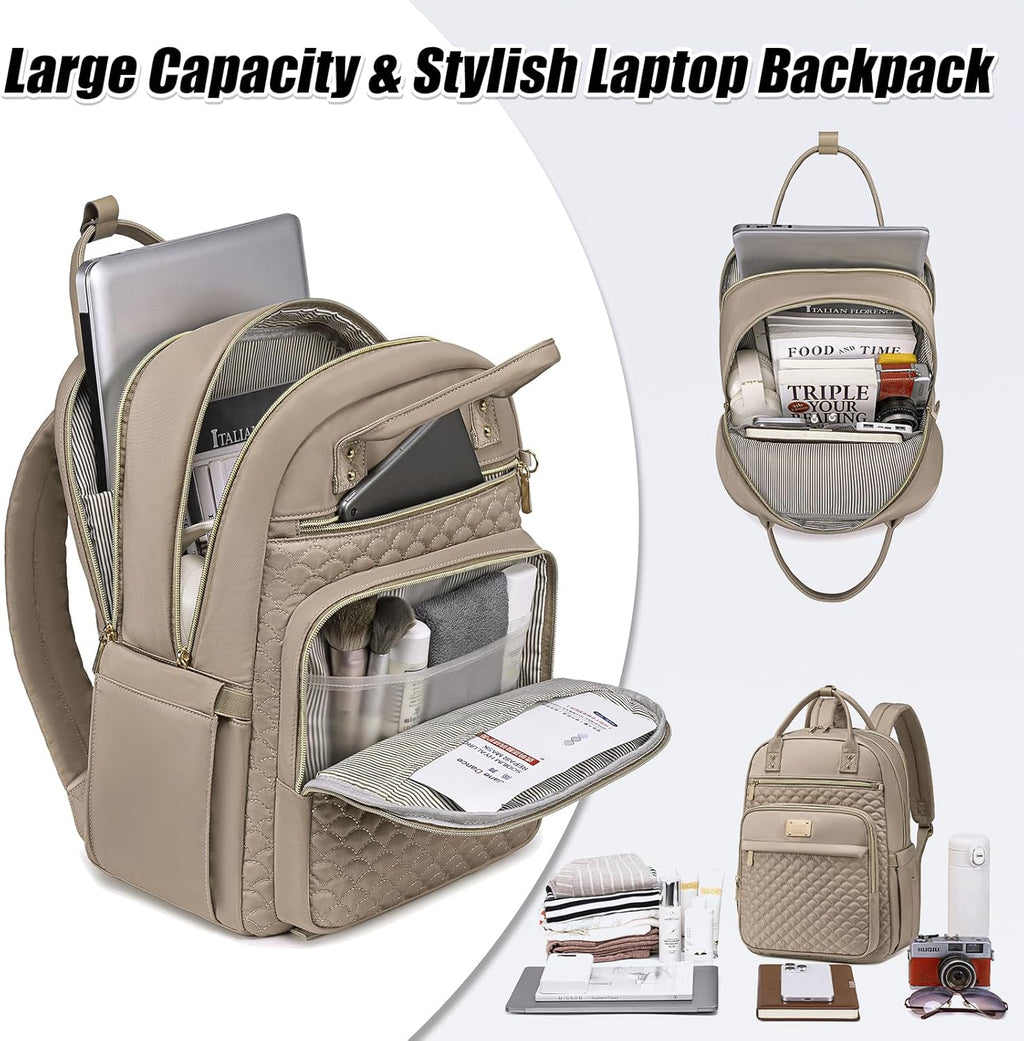 Mochila para laptop Tealari para mujeres, Caqui