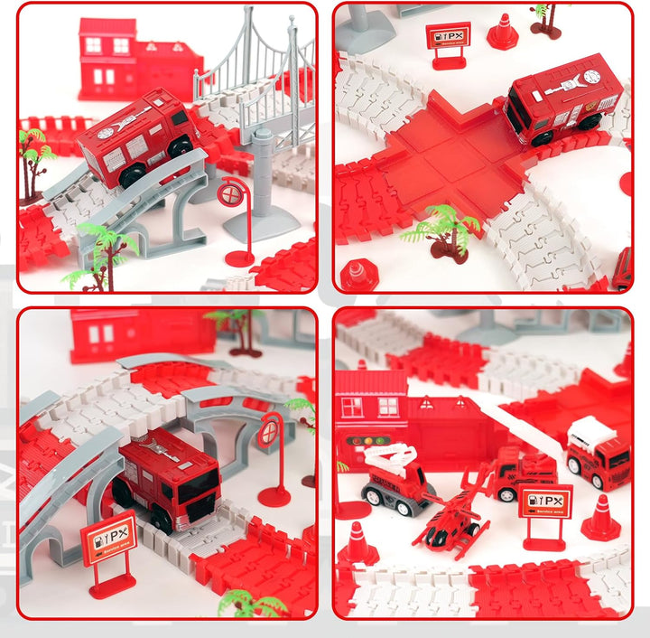 BEMITON Juego de Pista de Carreras para Niños - Pista de Coches Fle...