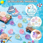 Lunmon 24 patos de goma de verano a granel chirriantes flotantes de baño