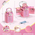 Juego de 63 piezas de maquillaje para niñas, kit de maquillaje cosmético