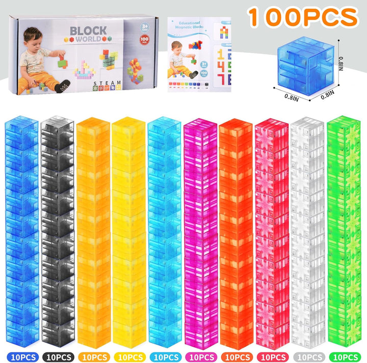BananMelonBM 100 bloques magnéticos \u2013 Cubos magnéticos transpa...