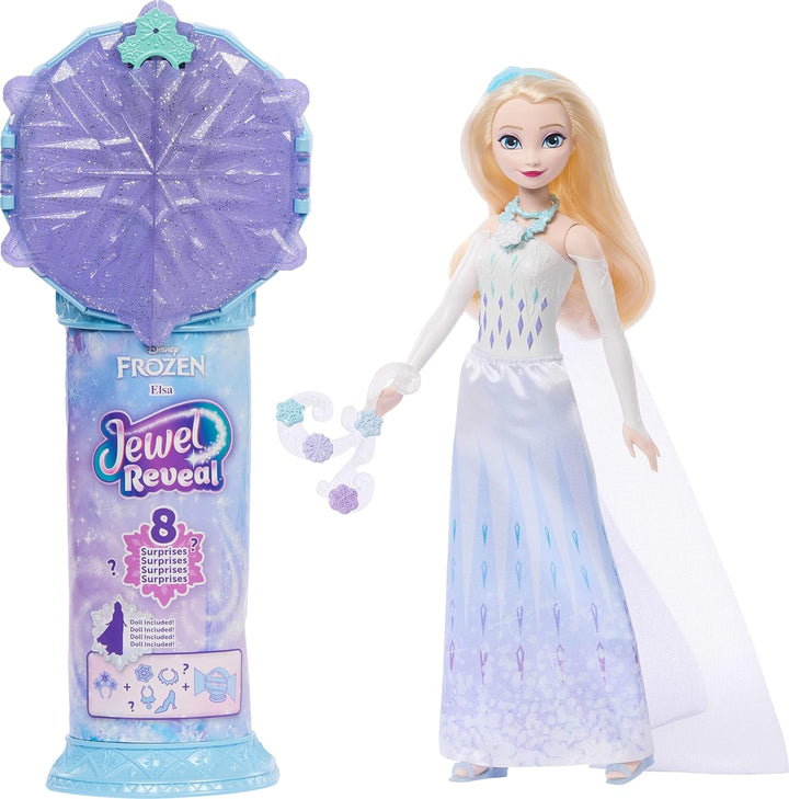 Mattel Disney Frozen Muñeca de Elsa de moda y accesorios con 8 sorp...