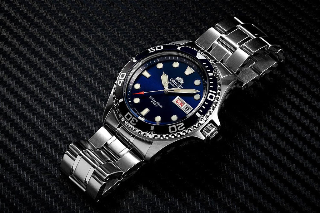 Orient Reloj de buceo automático / de cuerda manual de acero inoxidable para hombre, japonés, 200 metros