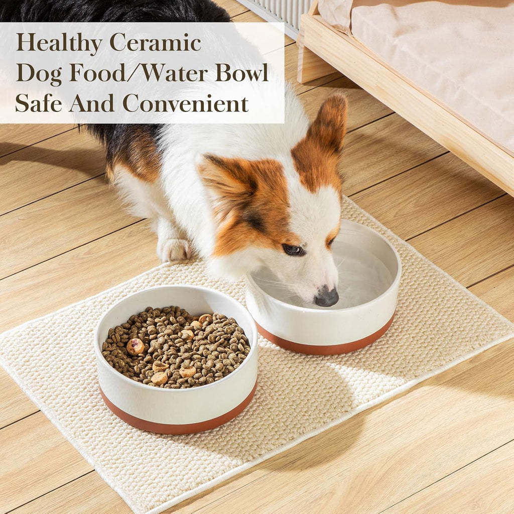 MALACASA Cuencos de cerámica para perros y agua para perros de tamaño grande, 6 tazas de capacidad para perros grandes (L-6 tazas)