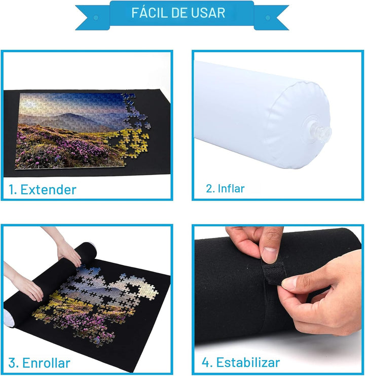 Becko US Tapete enrollable para rompecabezas con bolsa de
