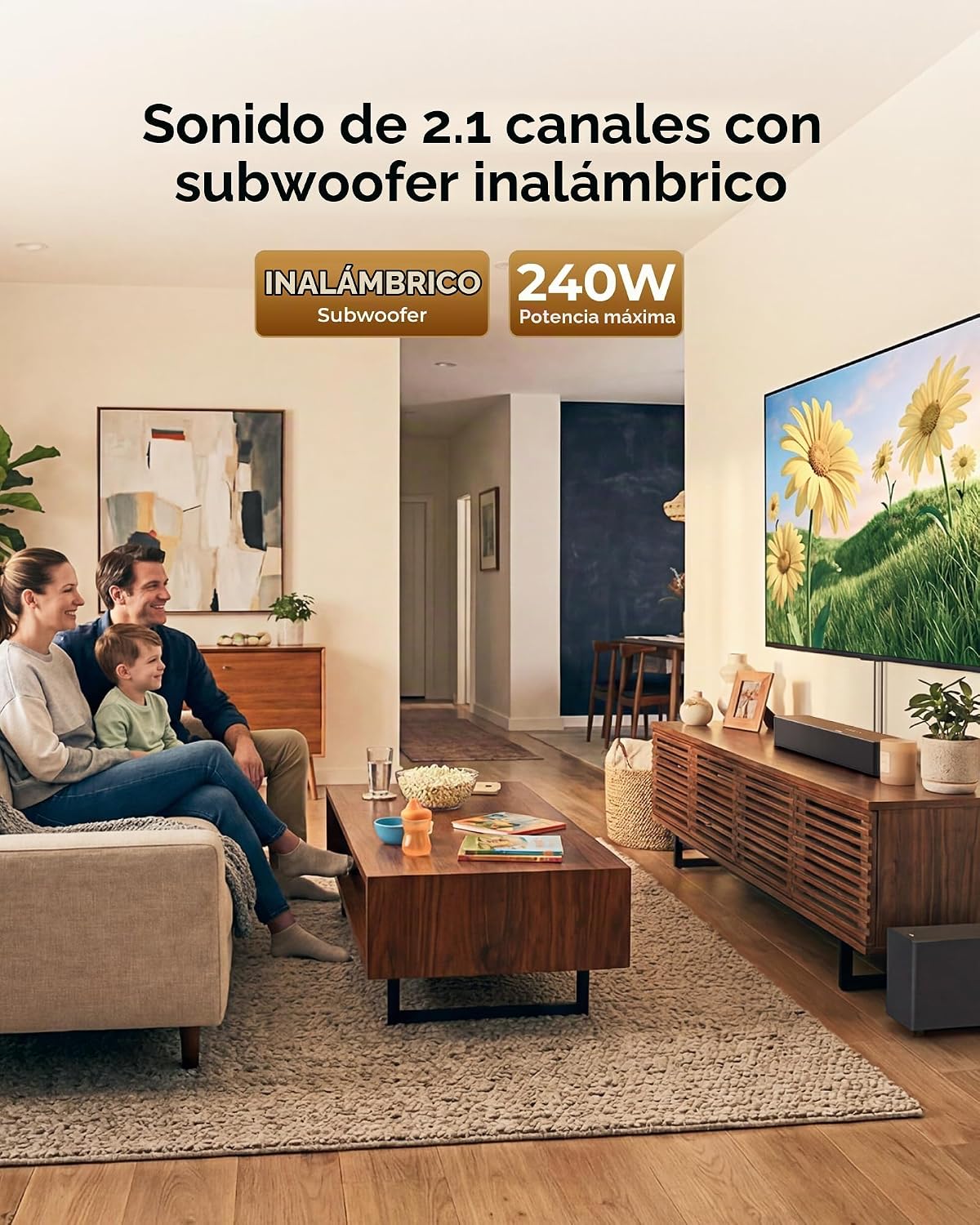 ULTIMEA Barra de sonido con subwoofer inalámbrico, control de aplicaciones