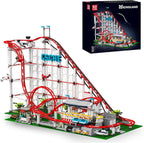 Mould King Juego de construcción de montaña rusa, kit de modelo de posavasos de parque de atracciones grande con motores, regalo creativo para adultos, juguete STEM de ingeniería para adolescentes (3646 piezas)