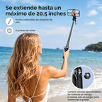 Mini palo magnético 6 en 1 para selfie de 20.5 pulgadas para iPhone con luz LED. Se puede convertir en mini trípode/agarre de cámara de teléfono/estabilizador de mano/soporte para teléfono