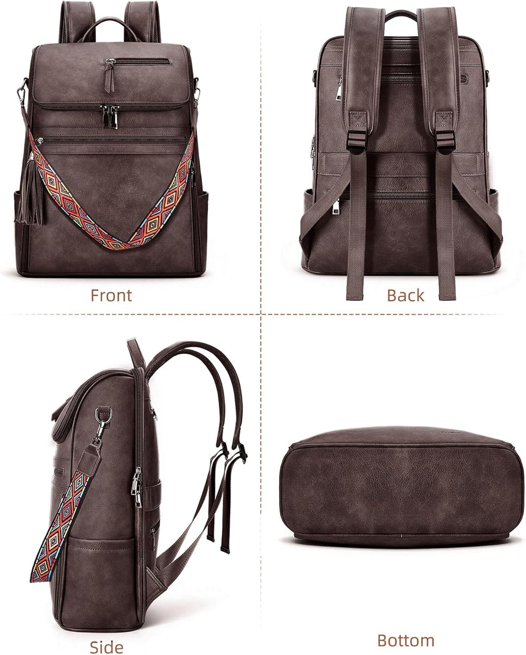 SYTRAH - Mochila de cuero para laptop para mujer, bolso de diseñado...