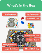 SimplyFun Juego de mesa Matter – Juego de estrategia de control de área para adolescentes y adultos a partir de 10 años – Incluye tablero de juego, 92 fichas de elementos, 56 elementales, 14 fichas de
