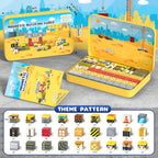 Juego de 60 mini bloques magnéticos de viaje para niños, mini azulejos magnéticos de construcción cubos con caja de hierro portátil, juguete sensorial de construcción STEM para niños pequeños y niñas de 3-5, 4-8, 8-12 +
