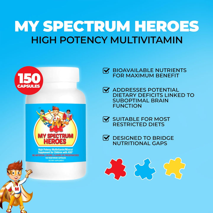My Spectrum Heroes Suplemento multivitamínico para niños - Acetil-l...
