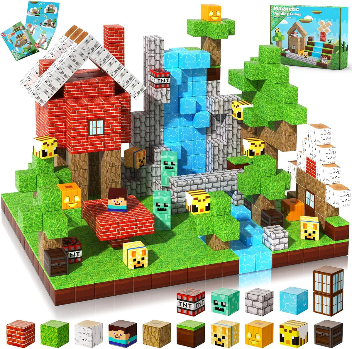 Annexfun Bloques magnéticos: 100 bloques de construcción magnéticos...