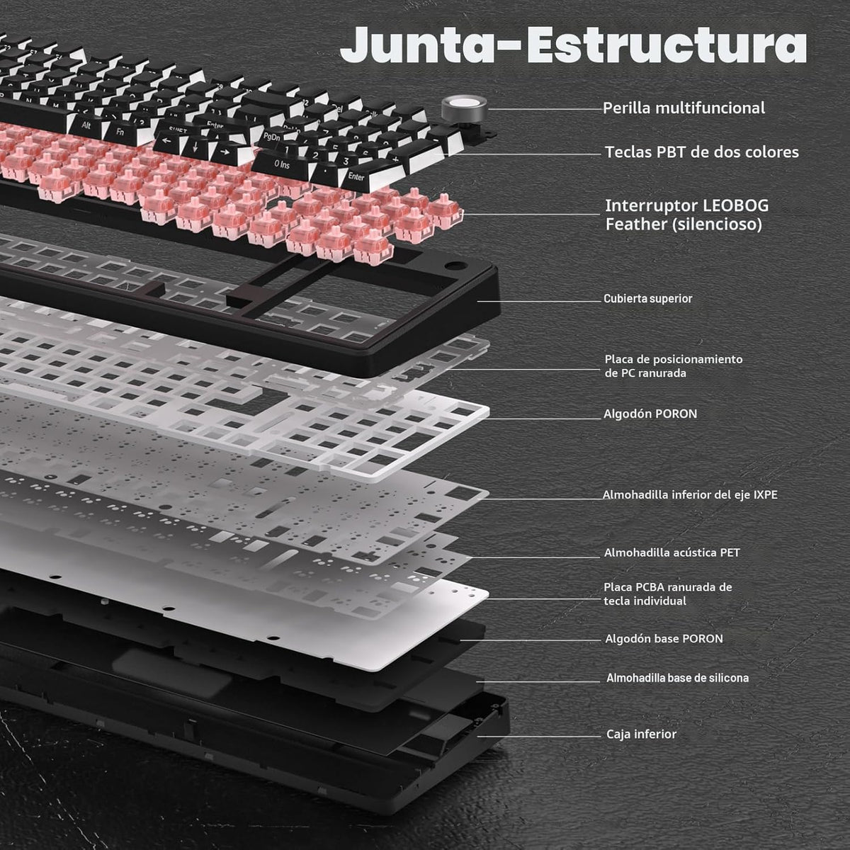 AULA F99 Pro Teclado mecánico inalámbrico - Versión silenciosa, BT5...