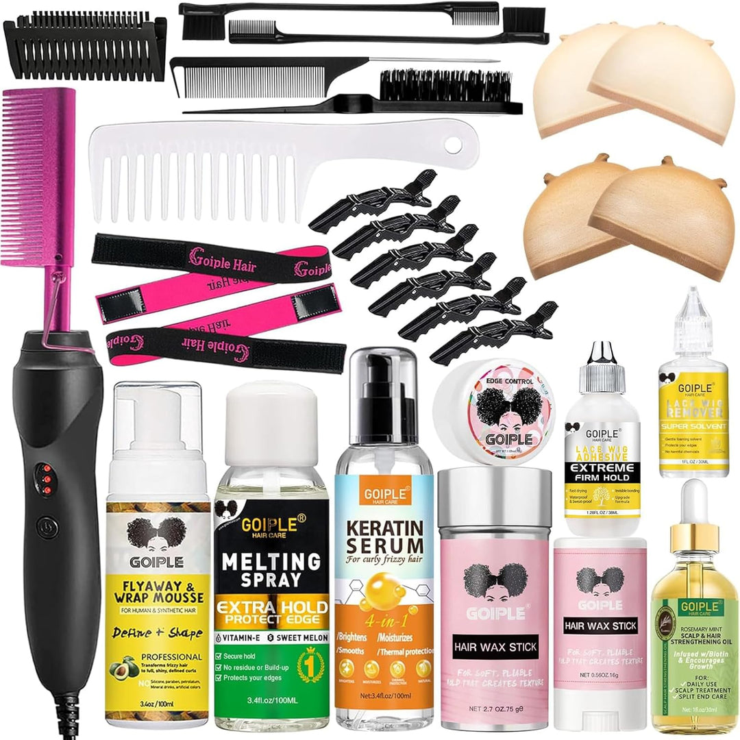 Peine caliente alisador de pelo para cabello negro natural y peluca...