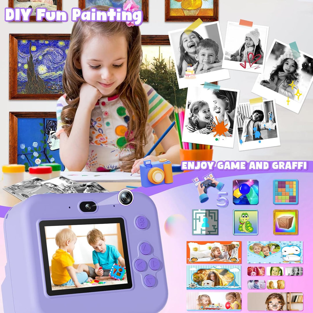 Cámara digital para niños con impresión instantánea - Cámara de vid...