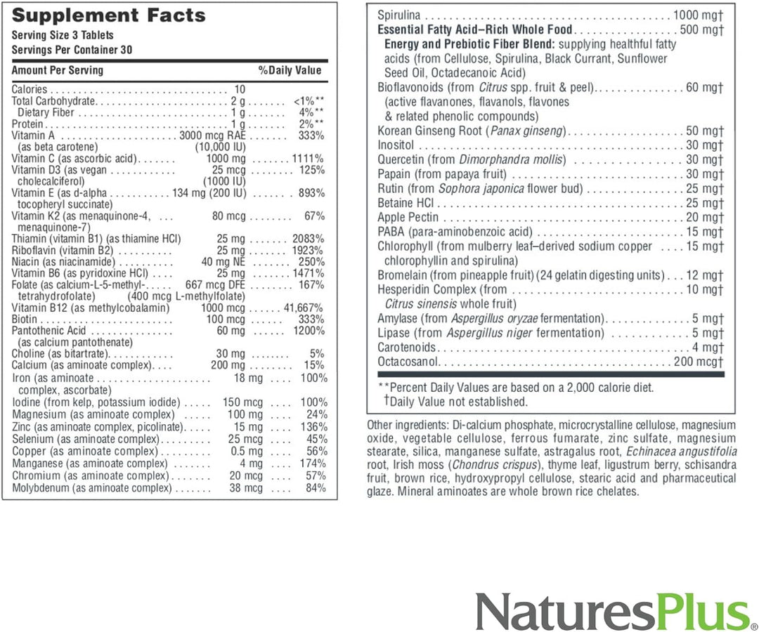 NaturesPlus Source of Life - 90 tabletas - Suplemento multivitamíni...