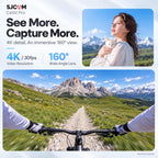 SJCAM Cámara de vlogging C400 PRO 4K con micrófono inalámbrico, cámara de vlog de tarjeta de 128 GB, sensor ultra claro de 1/1.8 pulgadas, cámara de acción de grabación 7H, giroscopio de 6 ejes + EIS