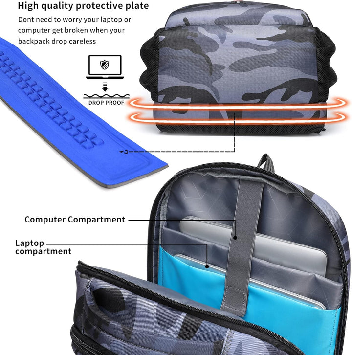 DUSLANG Mochila para portátil para viajes, resistente al agua, moch...