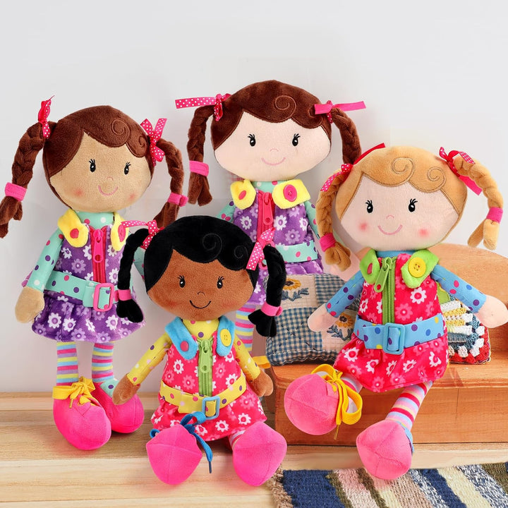 Snuggle Stuffs Sugar Snap - Muñeca de peluche para aprender a vesti...