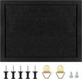 TORASO Tablero de corcho para anuncios, tableros de corcho para paredes con chinchetas, pernos de ojo, juntas, tornillos, tablero de chinchetas para oficina, escuela y hogar (todo negro, 17"x23-1P)