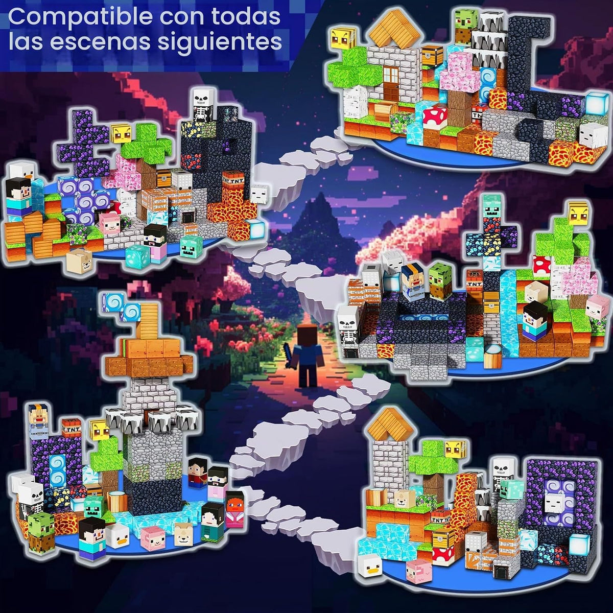 Bloques magnéticos – 150 bloques de construcción magnéticos para aventureros, juguetes magnéticos para niños de 3 años en adelante, juego de construcción de juguetes para niños, construcción magnética