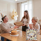 Juego de cubo Rummy con traje de póquer, juego de Rummy portátil incluye caja de madera, 4 estantes de madera, 106 fichas grandes de números, juegos de mesa clásicos para 2-4 jugadores, regalo