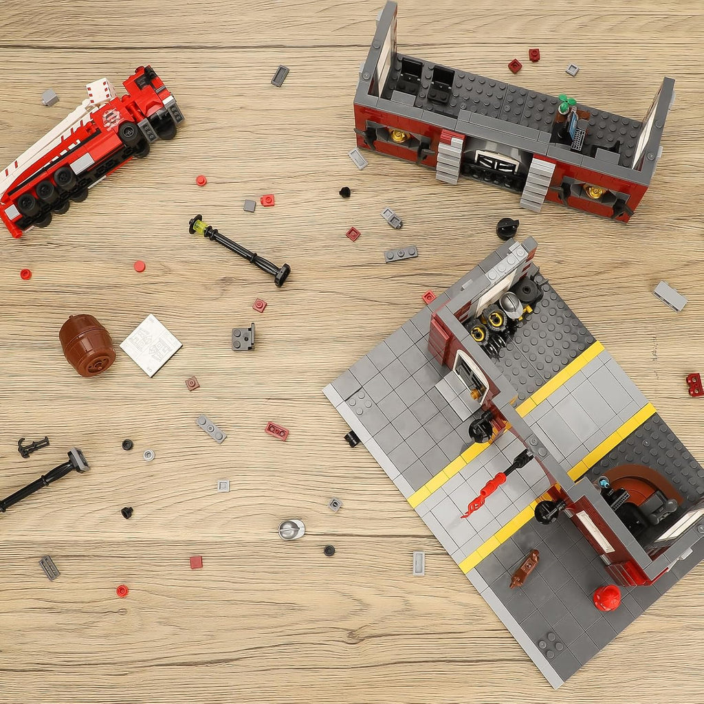 HSANHE - Juego de construcción de rescate de bomberos de la ciudad, compatible con bloques de construcción de camiones de bomberos, regalos de cumpleaños para niños y adultos (1823 piezas)