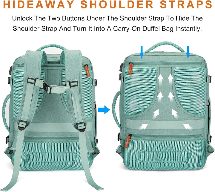 Lumesner - Mochilas de viaje para equipaje de mano, extragrandes de...