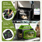 Lekereise Transportador de mascotas expandible superior y lateral de 18 x 11 x 11 pulgadas, aprobado por Delta American United Aerolínea, transportadores de viaje para perros pequeños y gatos con