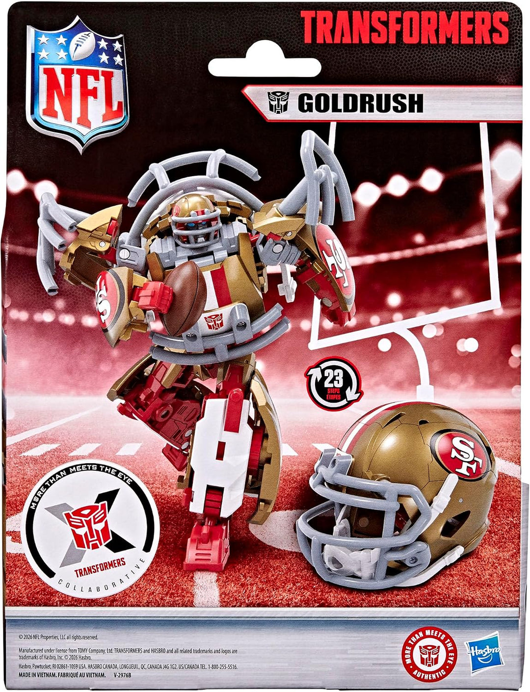 Transformers NFL San Francisco 49ers Goldrush, figura de acción rob...