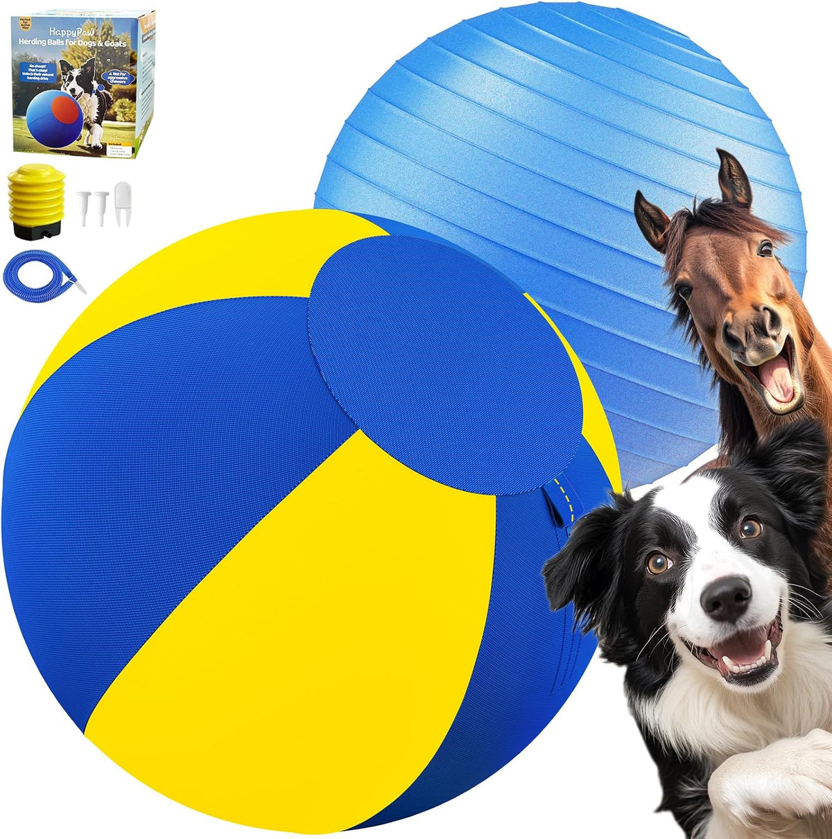 Happypaw 3.0 2026 - Pelota de pastor para perros de 18 pulgadas, resistencia mejorada a la masticación y material resistente, equipo de agilidad de juguete para perros para pastores australianos