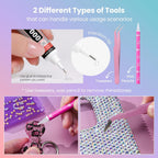 Kit de 120,000 piezas de diamantes de imitación de gelatina con 84 colores en 7 cajas, kit Bedazzler con diamantes de imitación de resina de 0.118 in, incluye 5 pegamentos y herramientas para arte de