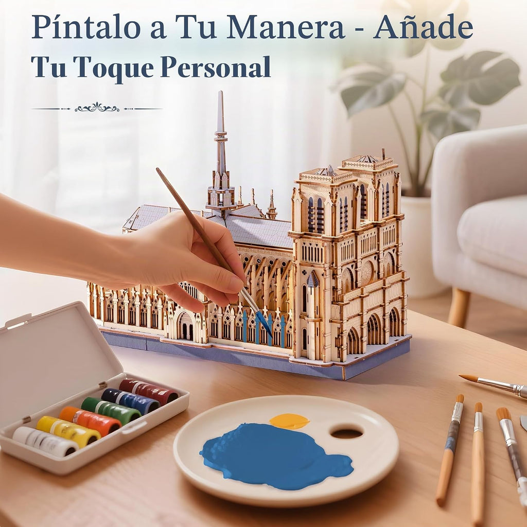 Rowood Rompecabezas 3D para adultos, arquitectura de madera, kit de construcción para adultos, colección de catedral y castillo de Notre-Dame de París, cumpleaños para mujeres amigas