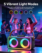 Máquina de karaoke, altavoz portátil Bluetooth con 2 micrófonos