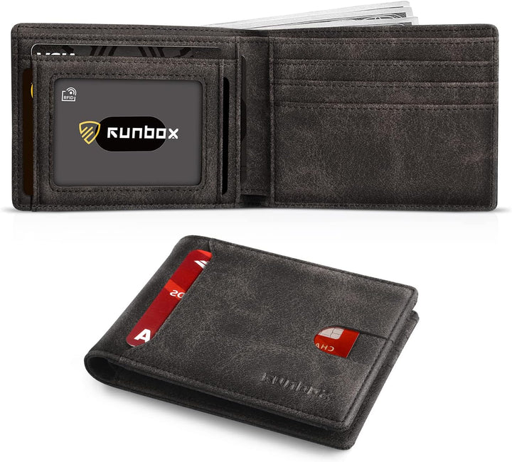 RUNBOX Cartera delgada para hombre, 11 ranuras para tarjetas de cré...
