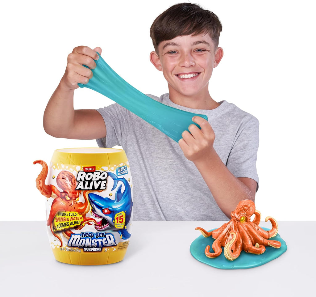 Robo Alive Monstruo del Mar Profundo Sorpresa (Pulpo) por ZURU, Desembalaje Sorpresa y Juguete Animal Electrónico para Niños