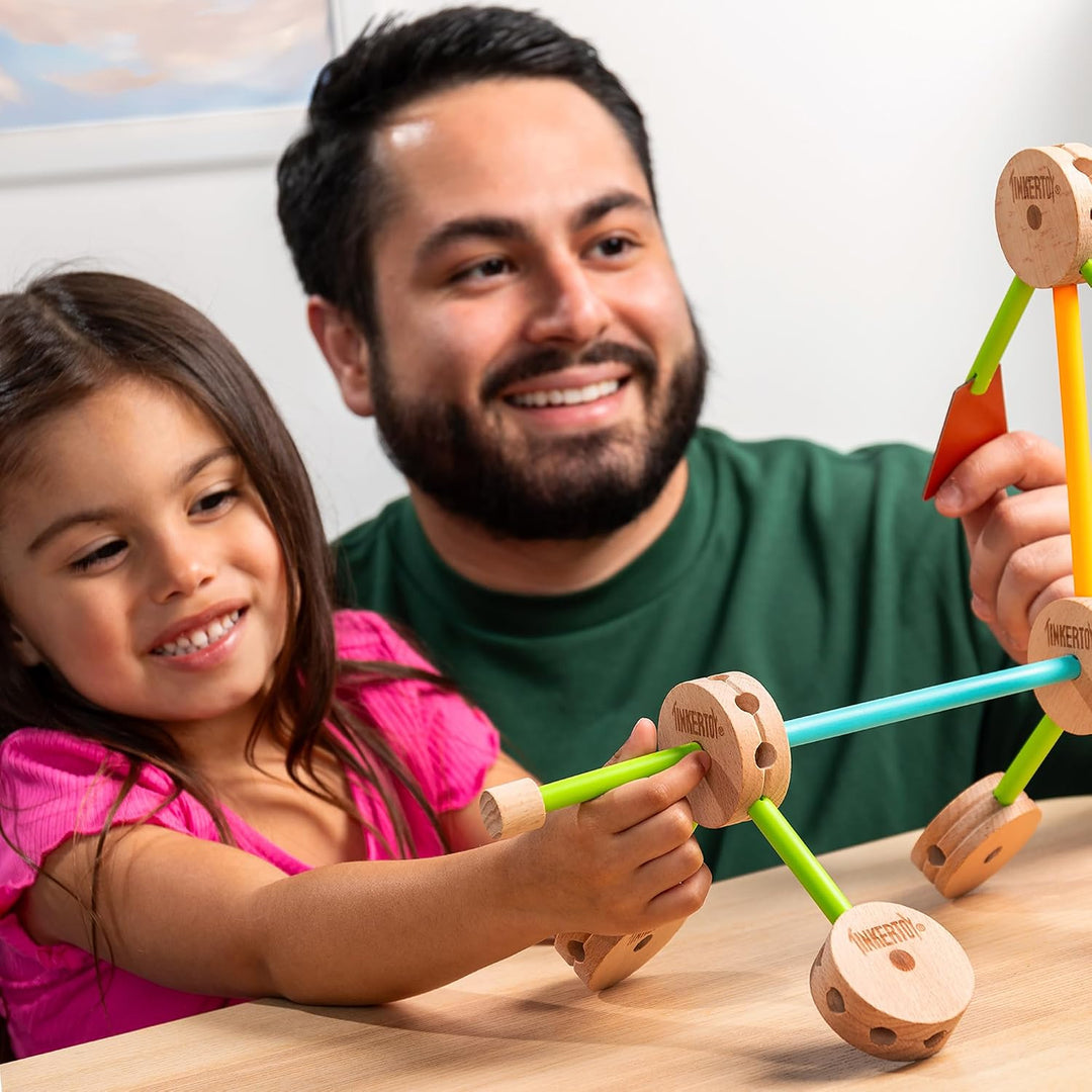 Tinkertoy - Juego de construcción retro de lata - 85 piezas