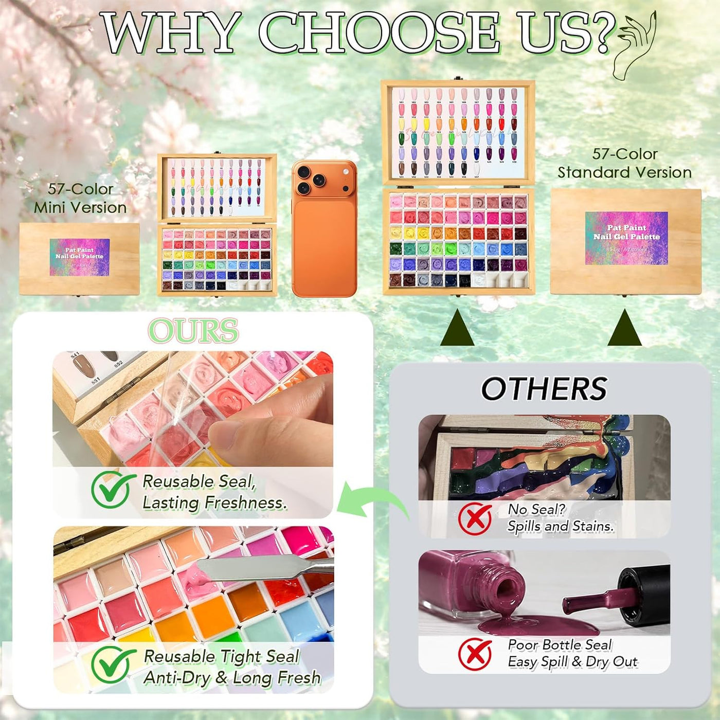 GZIXBDA Paleta de esmaltes de gel y herramientas de 57 colores | Pi...